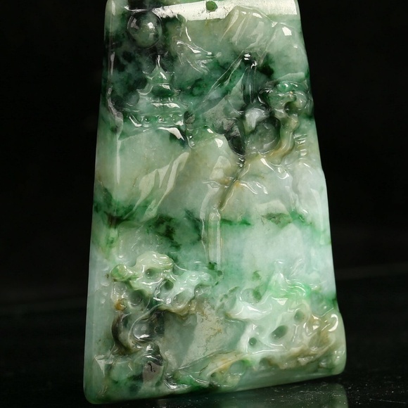 Cert'd 2 Color Natural Grade A Jade jadeite Pendant landscape 山水 - Picture 7 of 9
